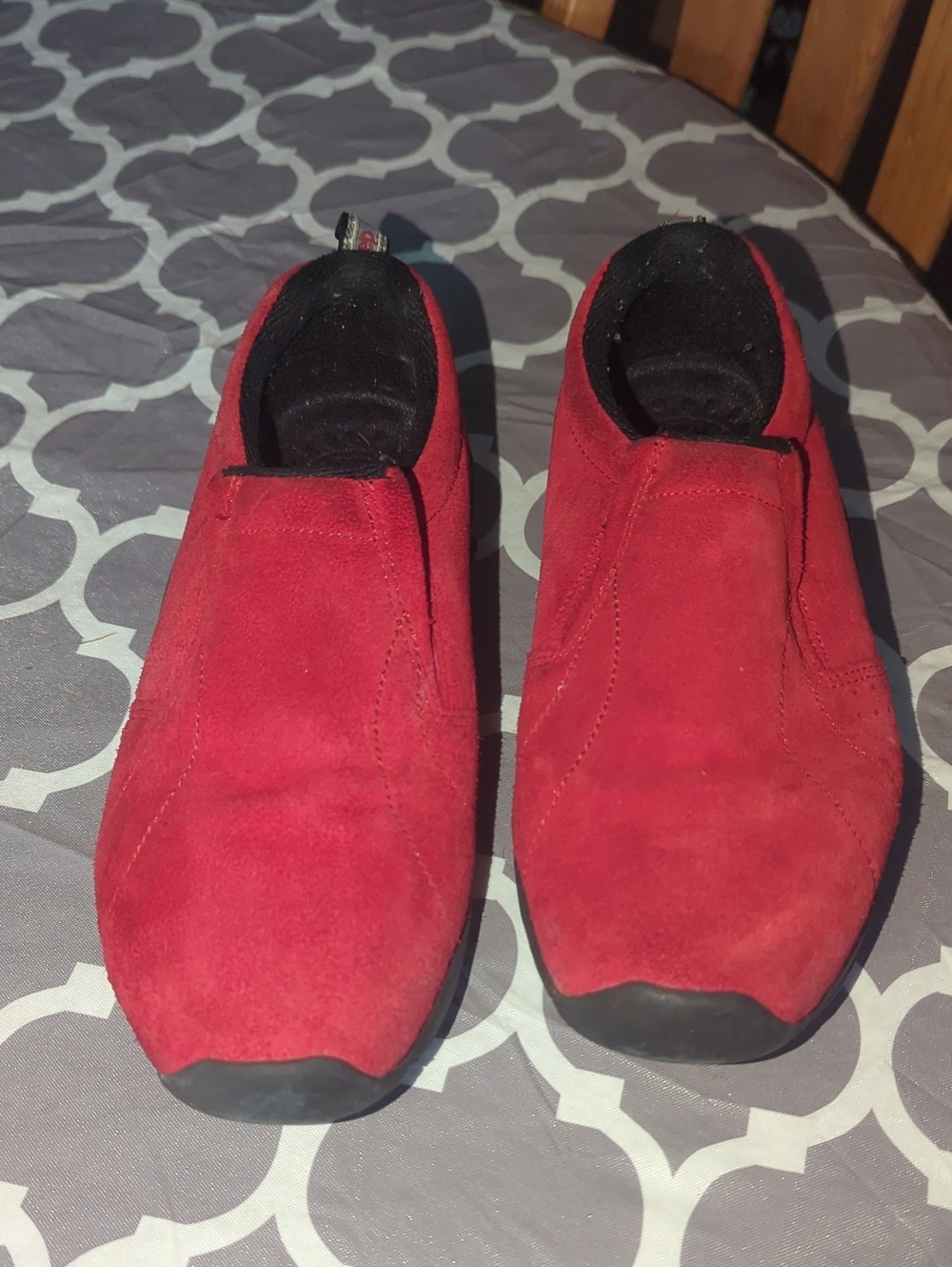 Jeep Red Suede Slip-On Flats